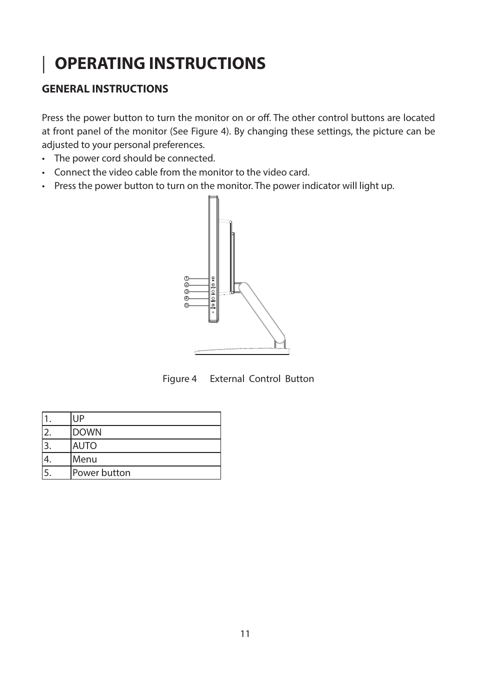 Operating instructions, General instructions | Planar Systems Helium PCT2265 21.5" Multi-Touch Monitor User Manual | Page 12 / 28