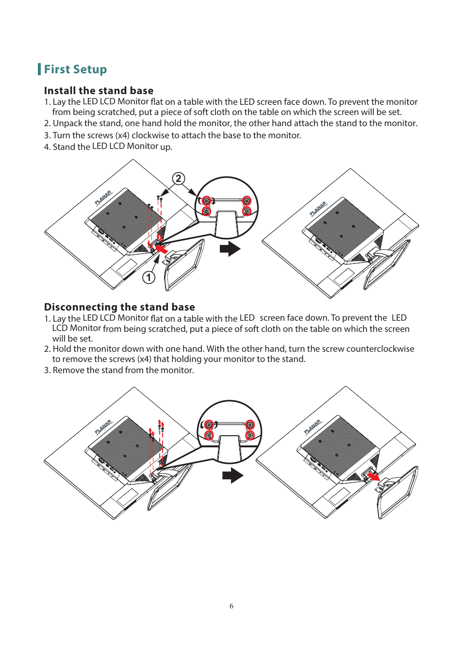 First setup | Planar Systems PXL3280W 31.5" 16:9 QHD IPS Monitor User Manual | Page 8 / 22