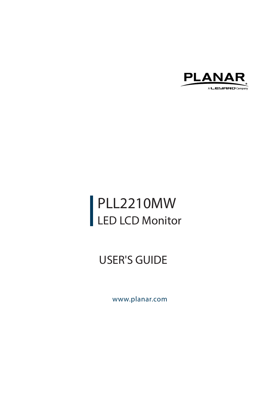 Planar Systems PLL2210MW-WH 21.5" 16:9 LCD Monitor (White) User Manual | 21 pages