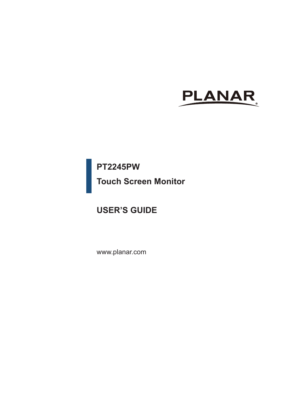 Planar Systems PT2245PW 21.5" Multi-Touch Specialty Monitor User Manual | 29 pages