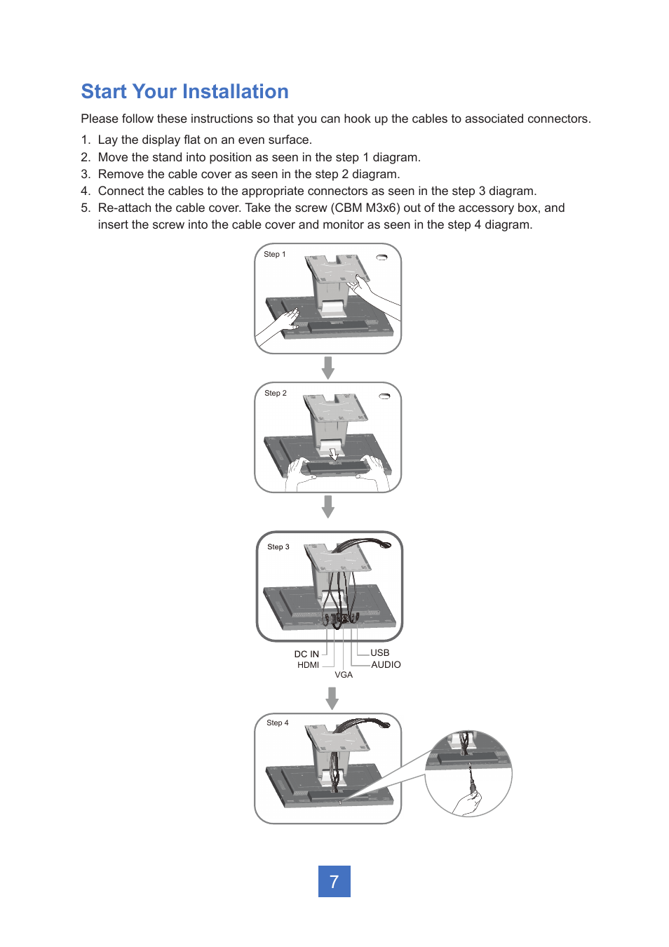 Start your installation | Planar Systems PT2245PW 21.5" Multi-Touch Specialty Monitor User Manual | Page 12 / 29
