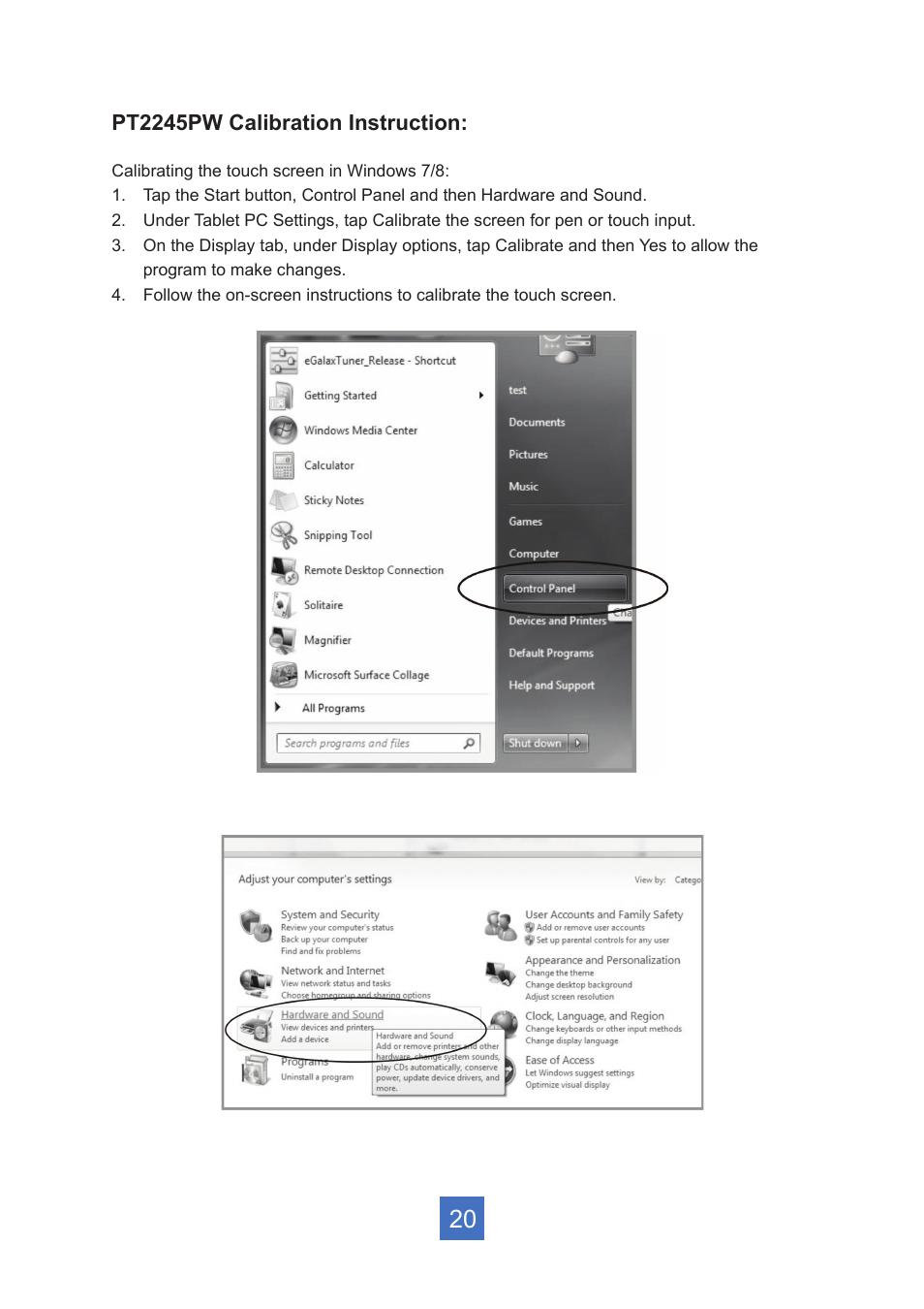 Planar Systems PT2245PW 21.5" Multi-Touch Specialty Monitor User Manual | Page 25 / 29
