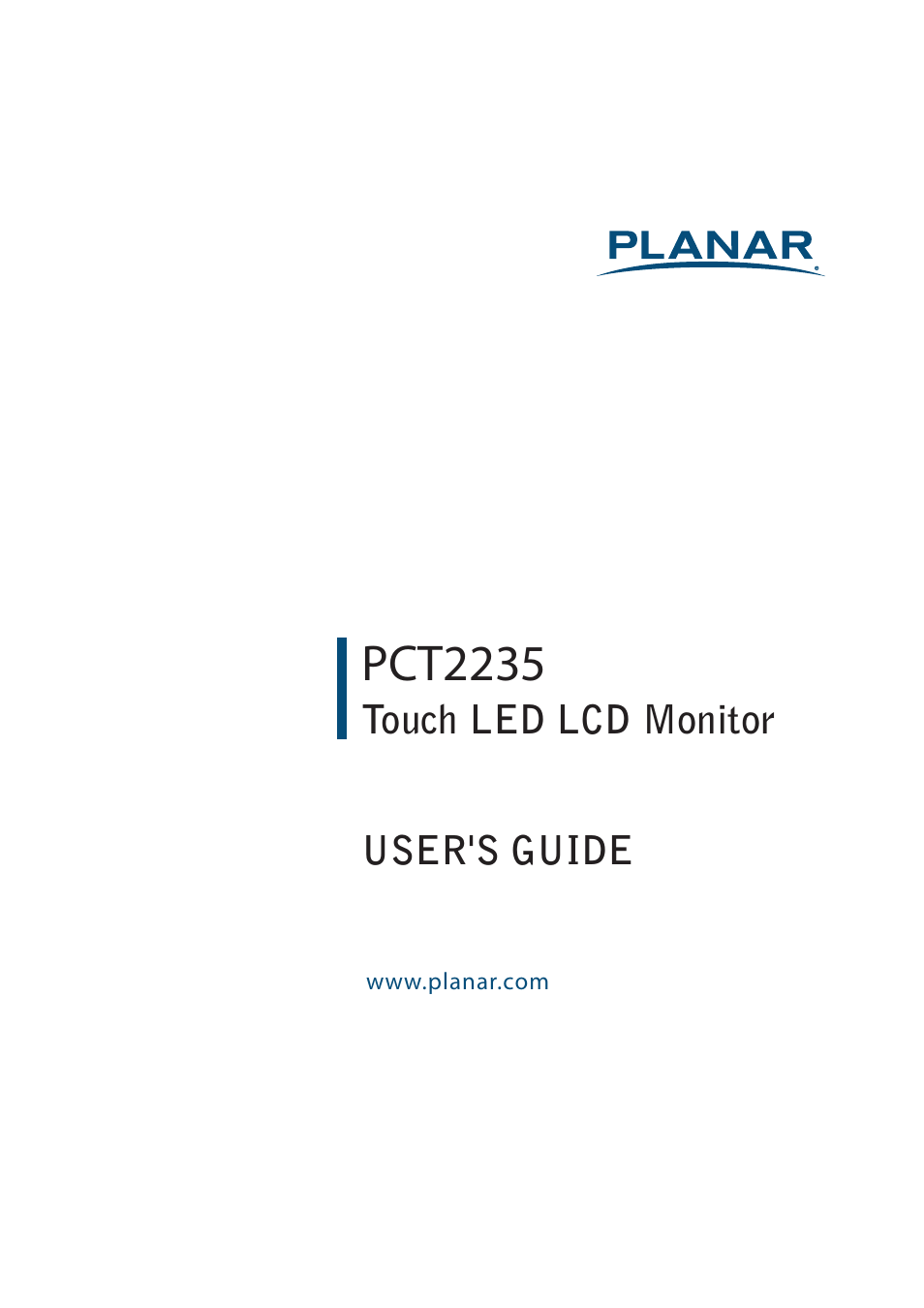 Planar Systems PCT2235 22" 16:9 Multi-Touch LCD Monitor User Manual | 21 pages