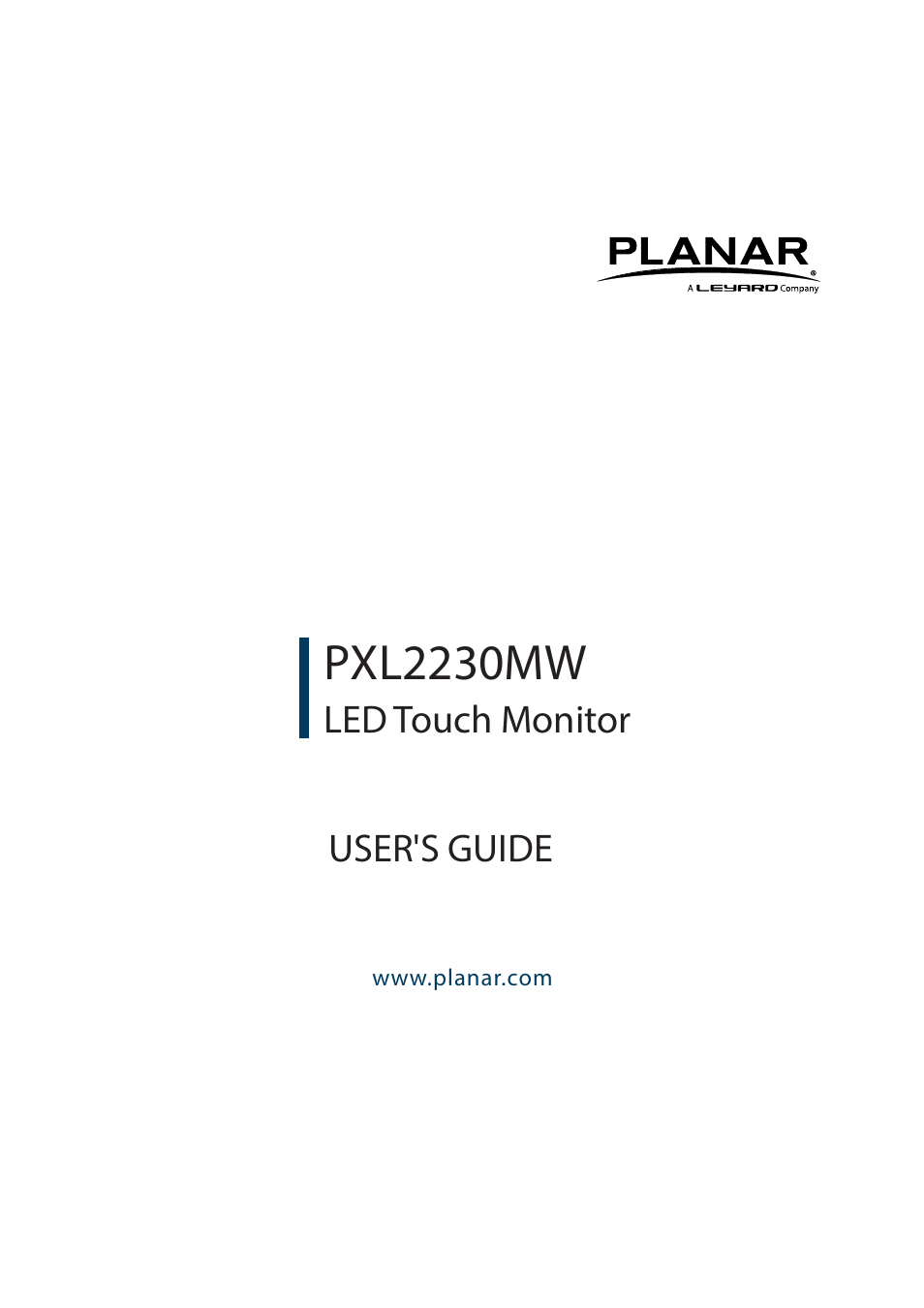 Planar Systems PXL2230MW 21.5" 16:9 Touchscreen LCD Monitor User Manual | 21 pages