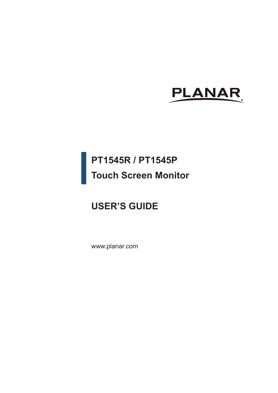 Planar Systems PT1545R 15" 4:3 Resistive Touch Point of Sale LCD Monitor User Manual | 33 pages