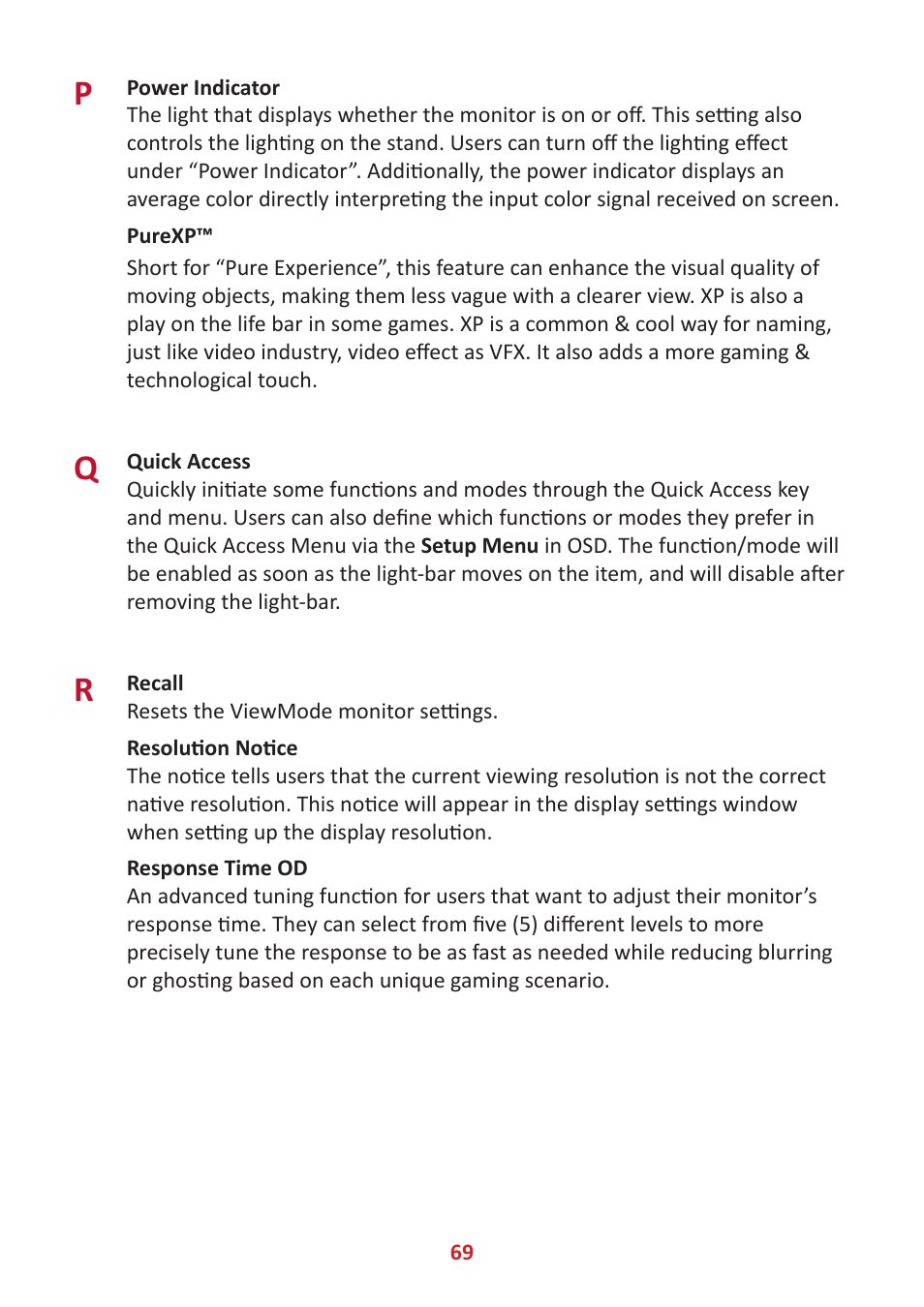 VIEWSONIC Elite XG341C-2K 34" 1440p HDR 200 Hz Curved Ultrawide Gaming Monitor User Manual | Page 69 / 85