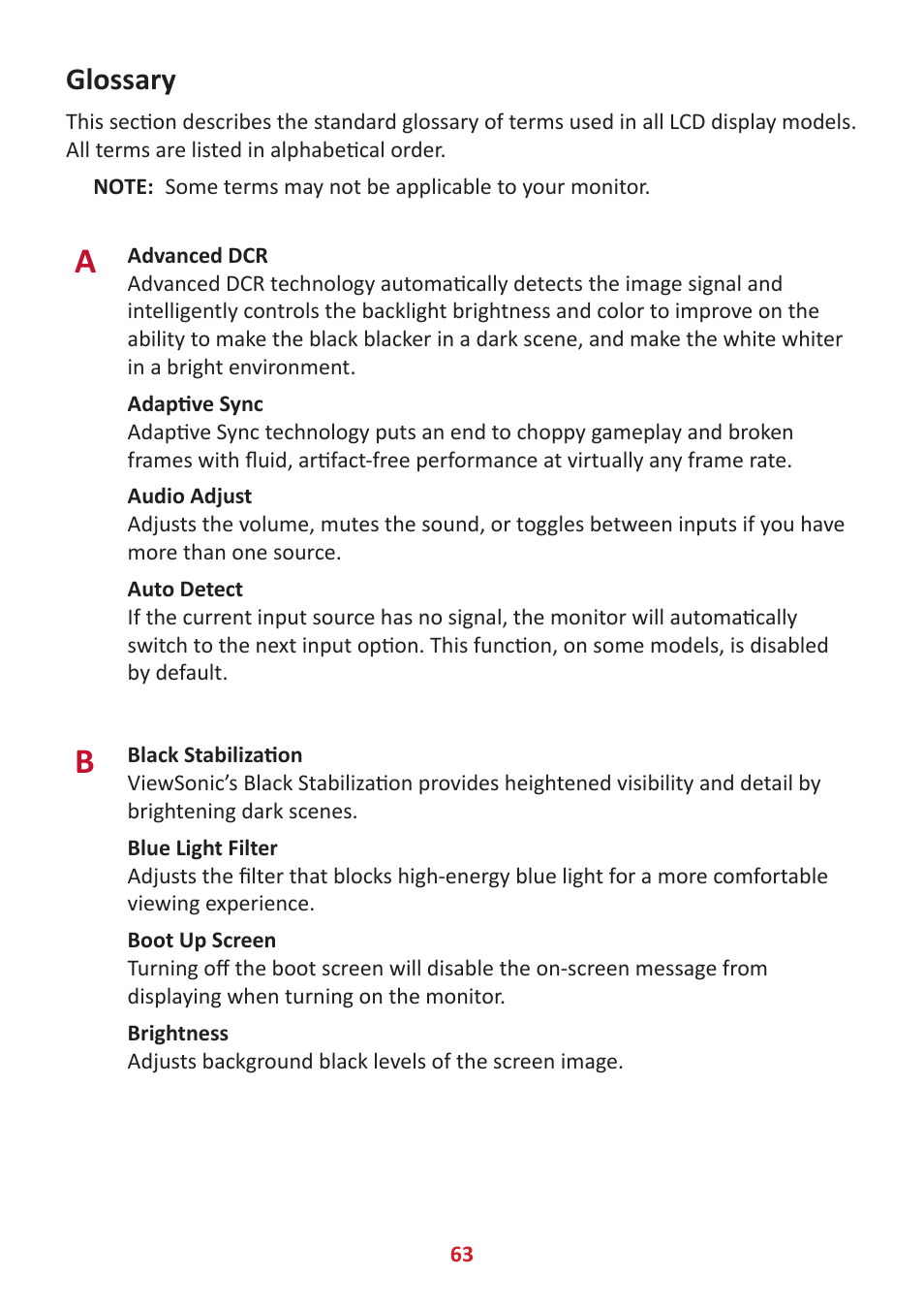 Glossary | VIEWSONIC ColorPro 27" 4K HDR Monitor User Manual | Page 63 / 82