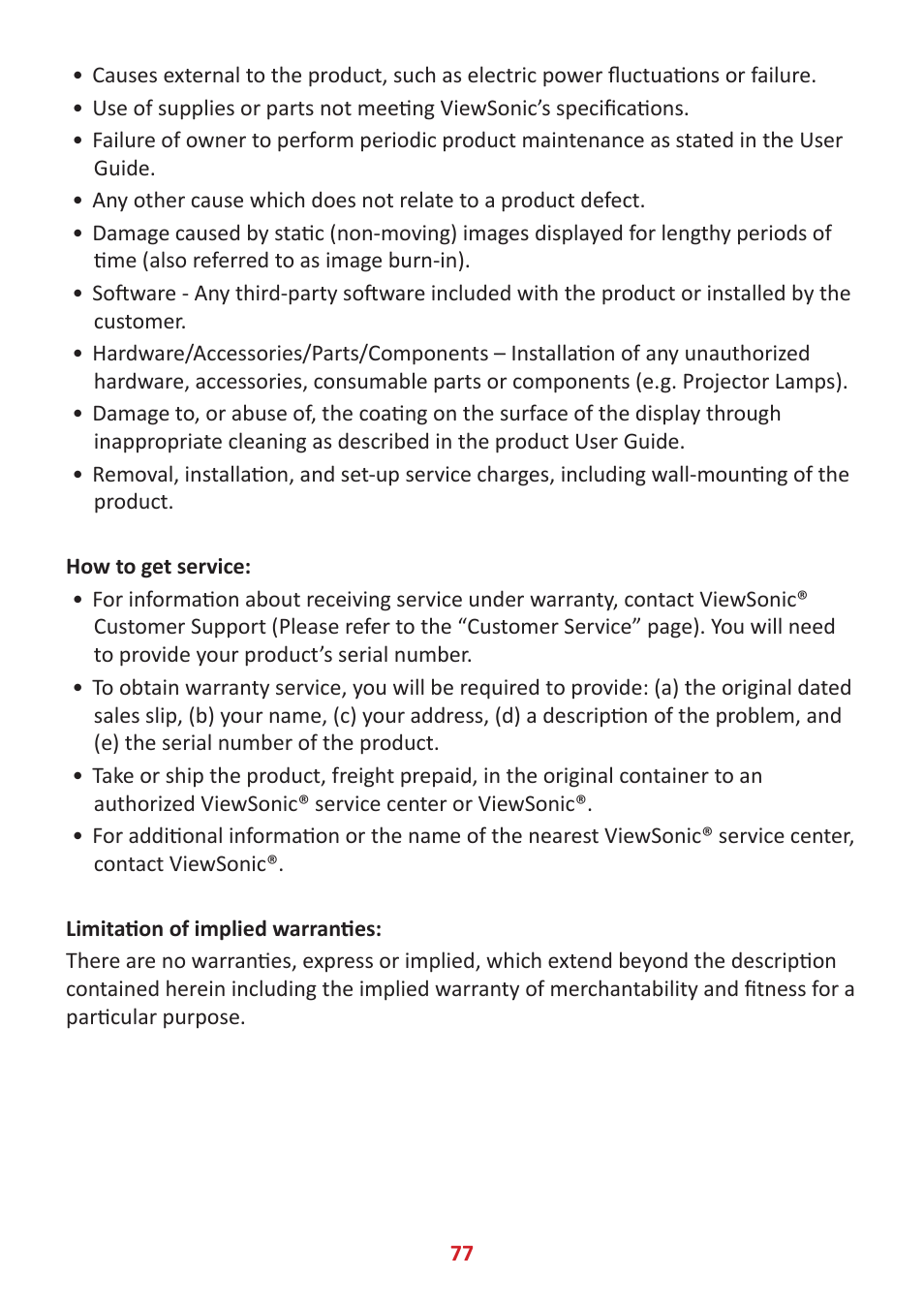 VIEWSONIC ColorPro 27" 4K HDR Monitor User Manual | Page 77 / 82