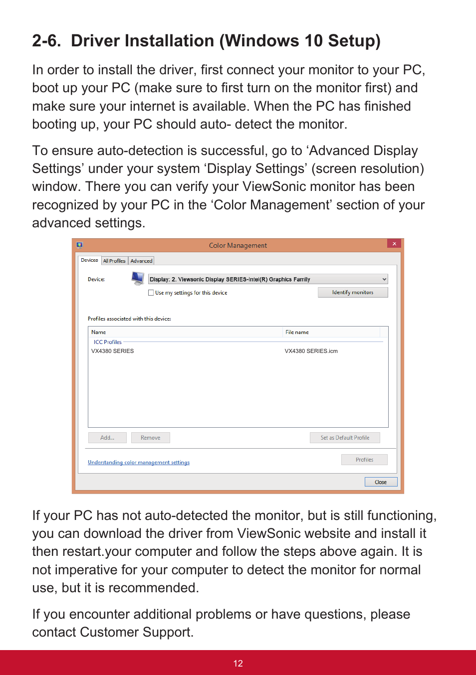6. driver installation (windows 10 setup) | VIEWSONIC VX3211-2K-mhd 32" 16:9 IPS Monitor User Manual | Page 16 / 59