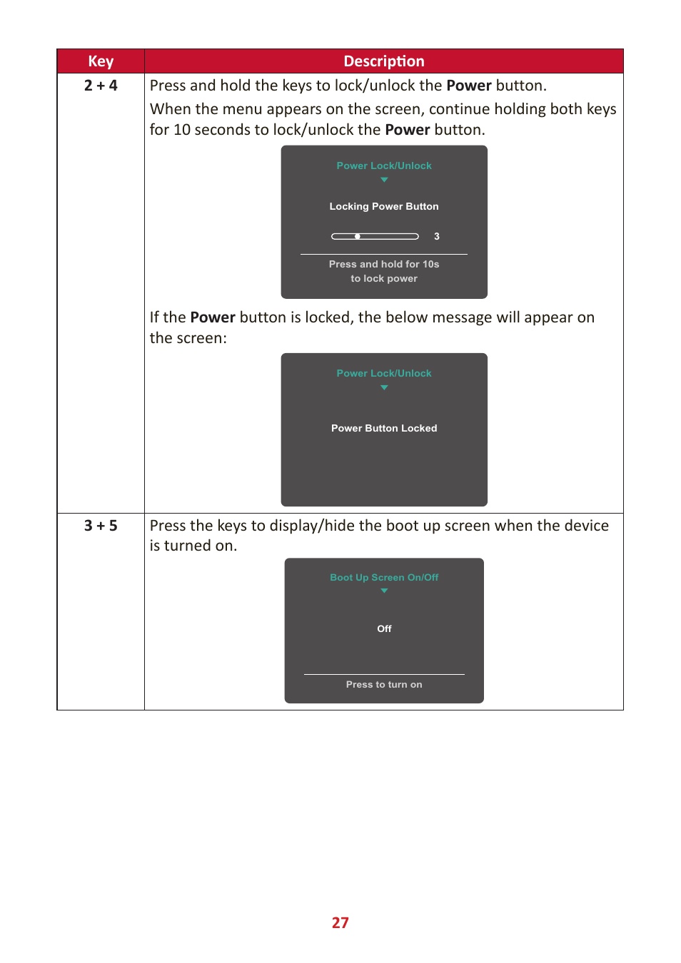 VIEWSONIC VP3881a 37.5" 21:9 4K Curved IPS Monitor User Manual | Page 27 / 91