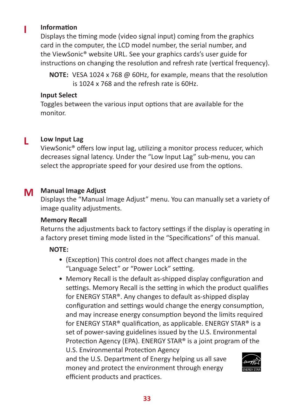 VIEWSONIC VX3276-4K-mhd 31.5" 16:9 4K VA Monitor User Manual | Page 33 / 49