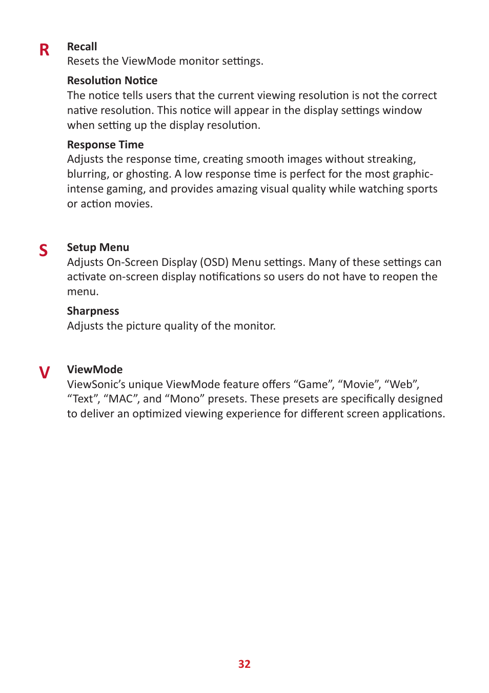 VIEWSONIC TD1655 15.6" 16:9 Portable Multi-Touch IPS Monitor User Manual | Page 32 / 47