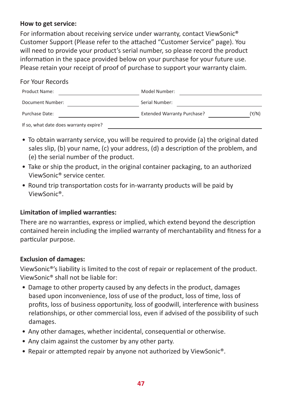 VIEWSONIC VA3209M 31.5" Monitor User Manual | Page 47 / 49