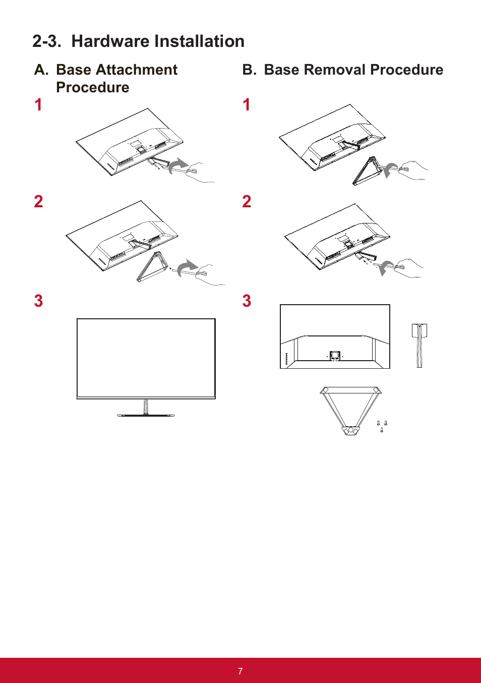 3. hardware installation | VIEWSONIC VX3276-mhd 31.5" 16:9 IPS Monitor User Manual | Page 11 / 55