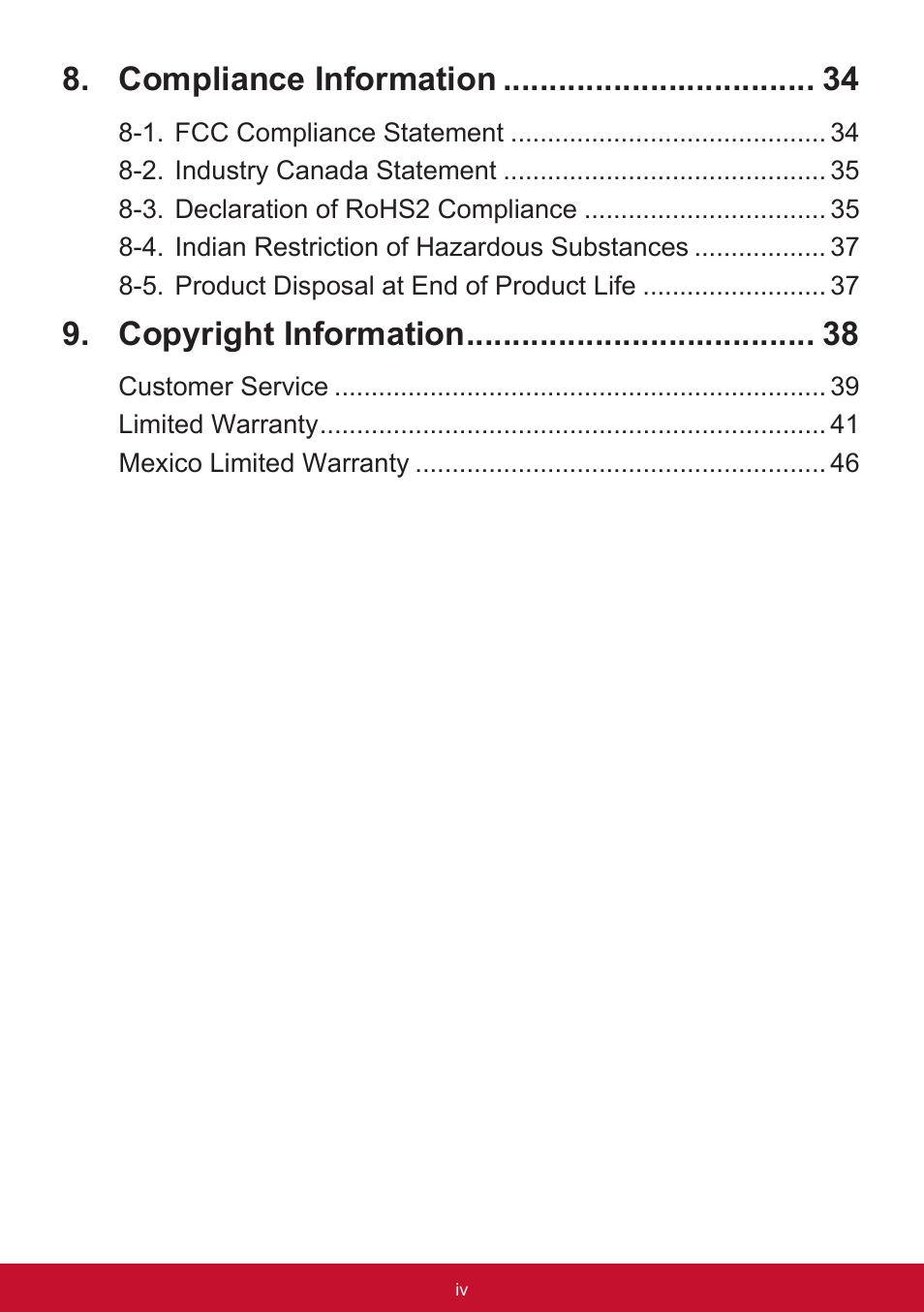 Compliance information, Copyright information | VIEWSONIC VX3276-mhd 31.5" 16:9 IPS Monitor User Manual | Page 4 / 55