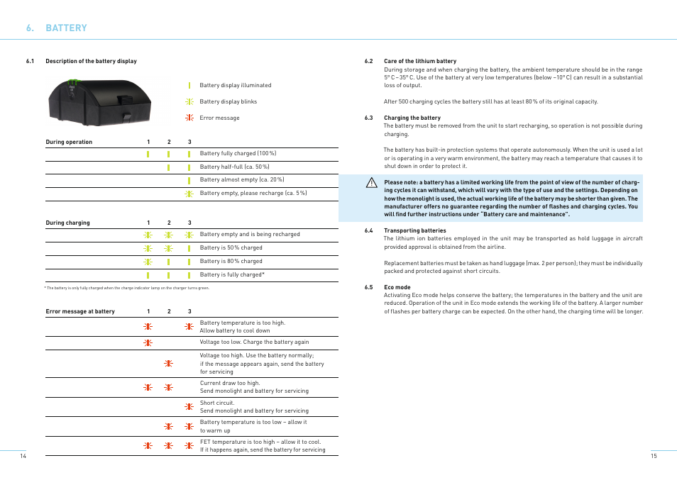Battery | Broncolor Siros 800 L Battery-Powered Monolight User Manual | Page 10 / 17