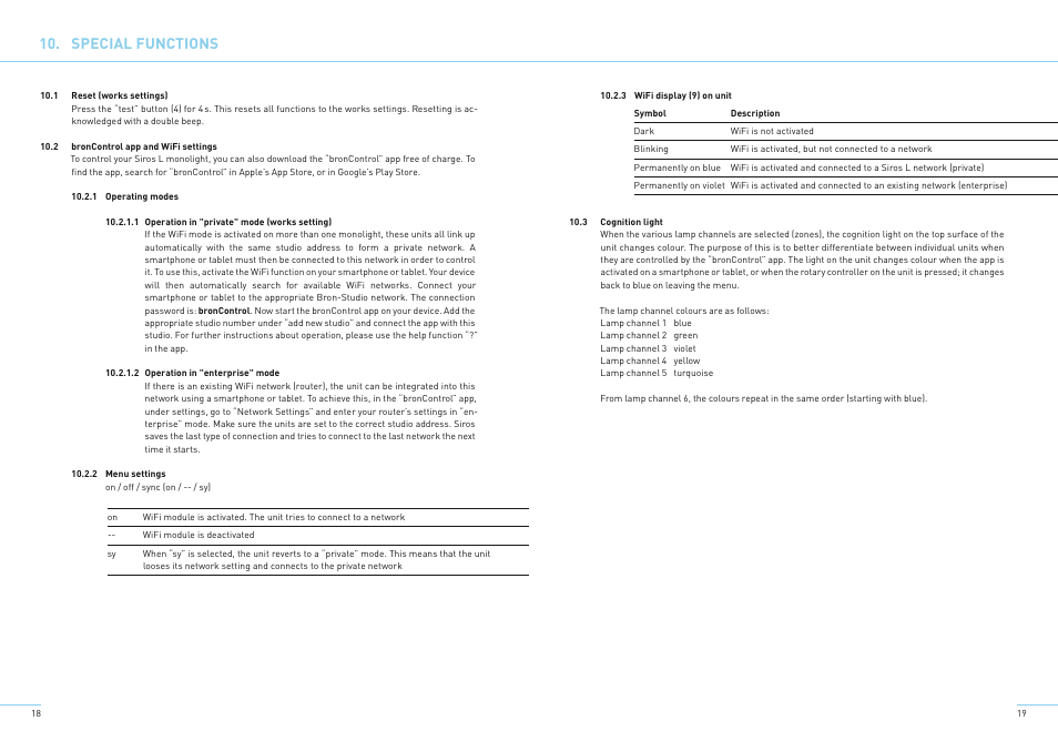 Special functions | Broncolor Siros 800 L Battery-Powered Monolight User Manual | Page 12 / 17