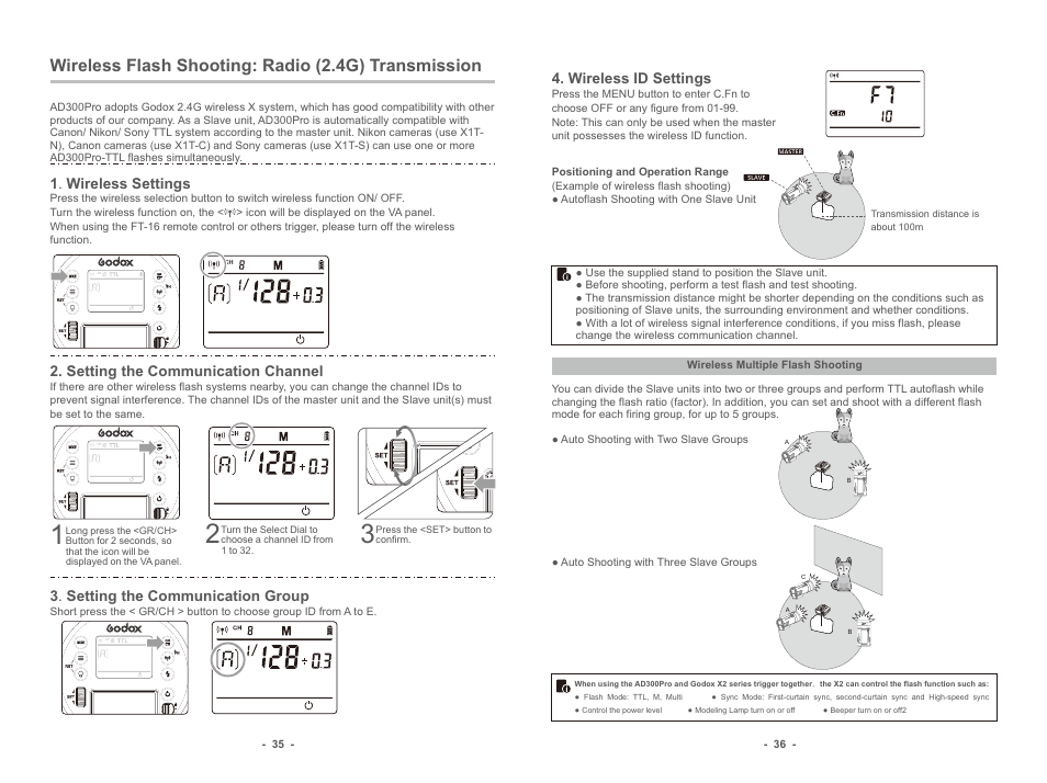 Wireless flash shooting: radio (2.4g) transmission | Godox AD300pro Outdoor Flash User Manual | Page 9 / 12