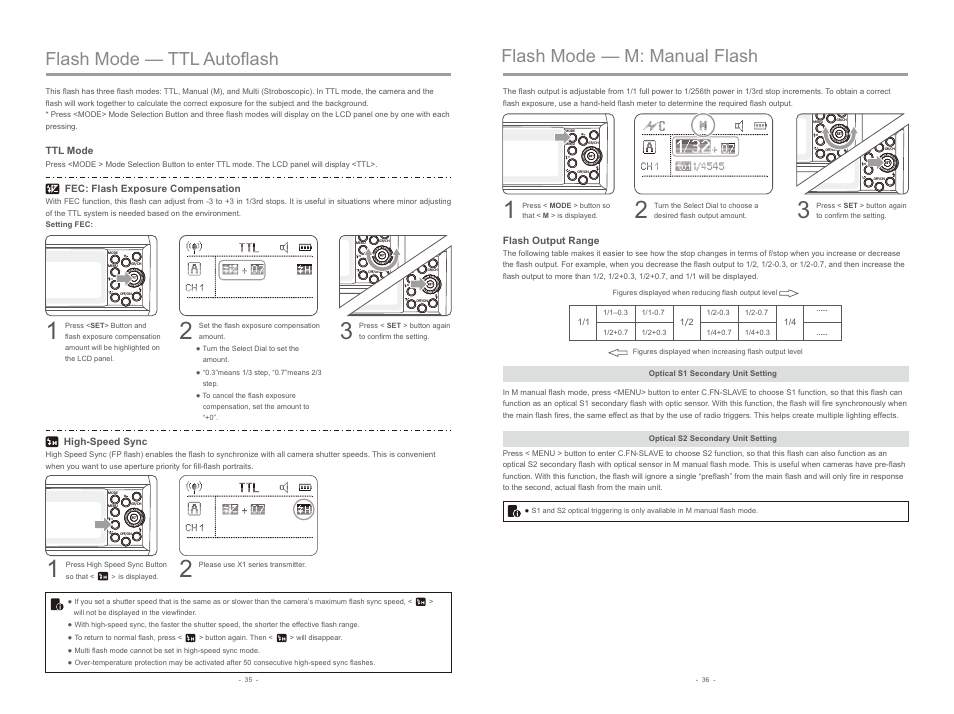 Flash mode — m: manual flash, Flash mode — ttl autoflash | Godox AD600B Witstro TTL All-In-One Outdoor Flash User Manual | Page 7 / 13