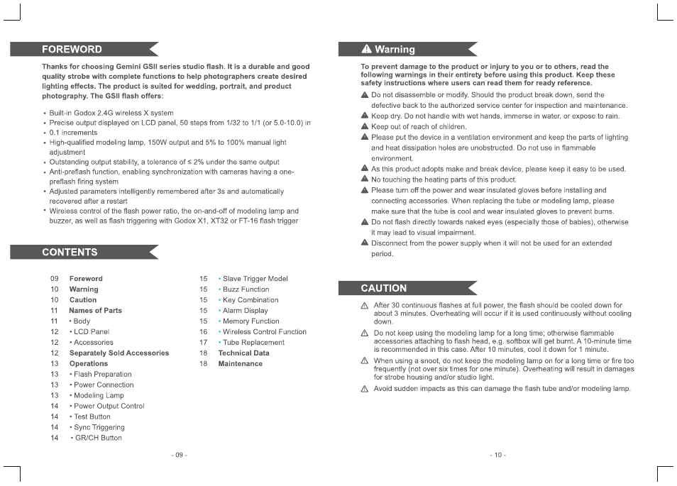 Godox Gemini GS400II 400Ws Monolight User Manual | Page 6 / 10