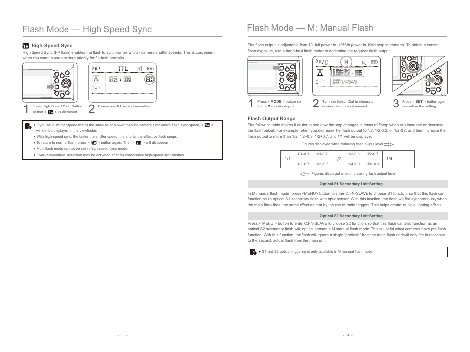 Flash mode — m: manual flash, Flash mode — high speed sync | Godox AD600BM Witstro Manual All-In-One Outdoor Flash User Manual | Page 7 / 12