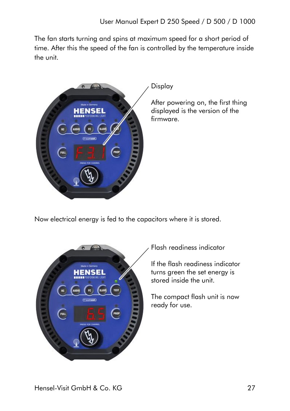 Hensel Expert D 250 SPEED Monolight User Manual | Page 27 / 96