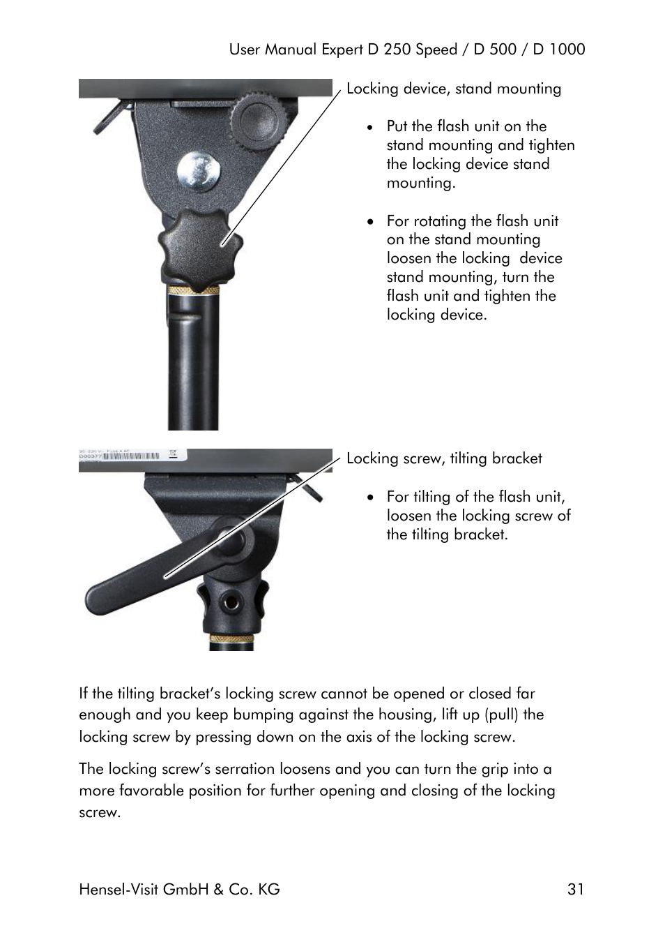 Hensel Expert D 250 SPEED Monolight User Manual | Page 31 / 96