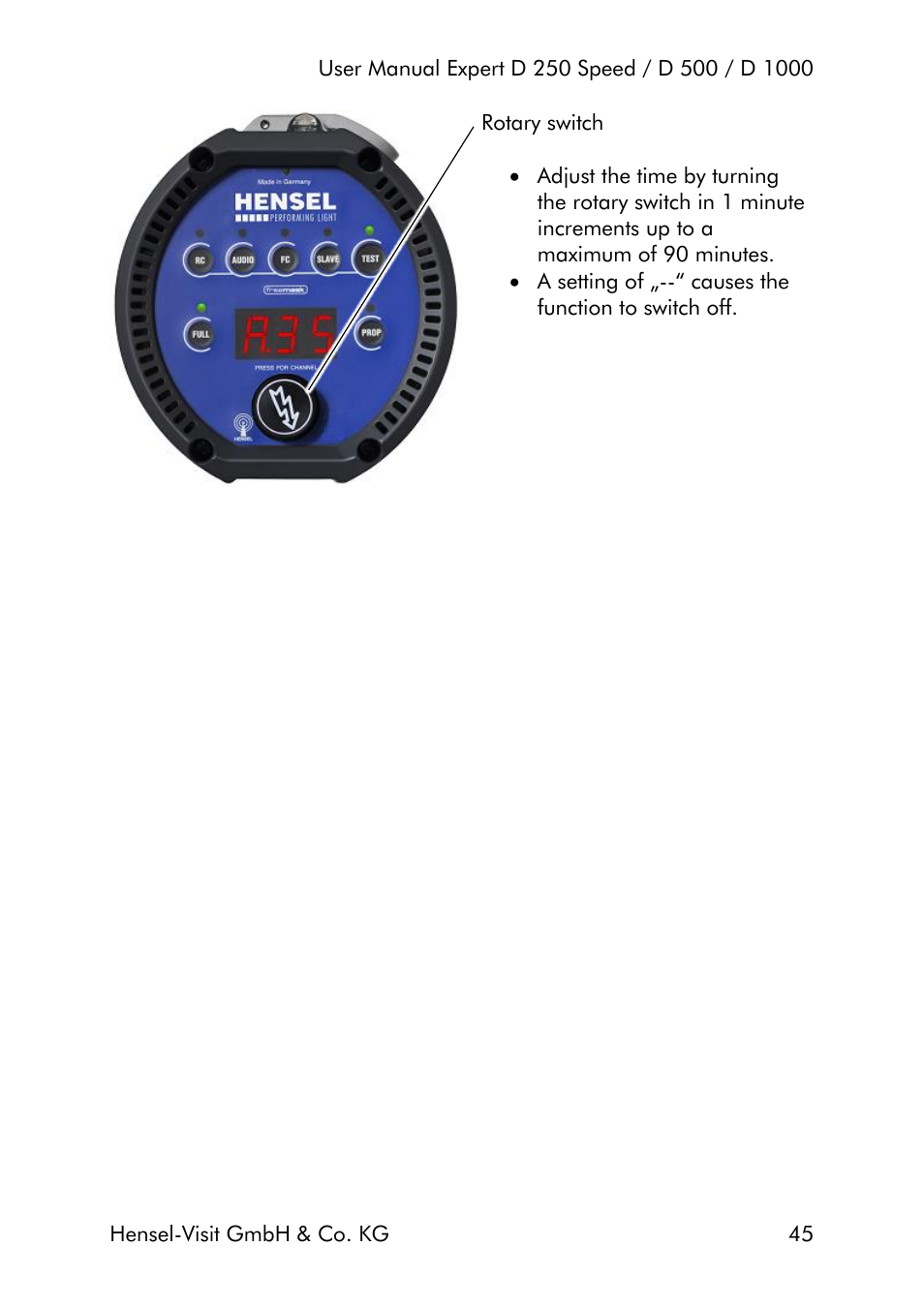 Hensel Expert D 250 SPEED Monolight User Manual | Page 45 / 96