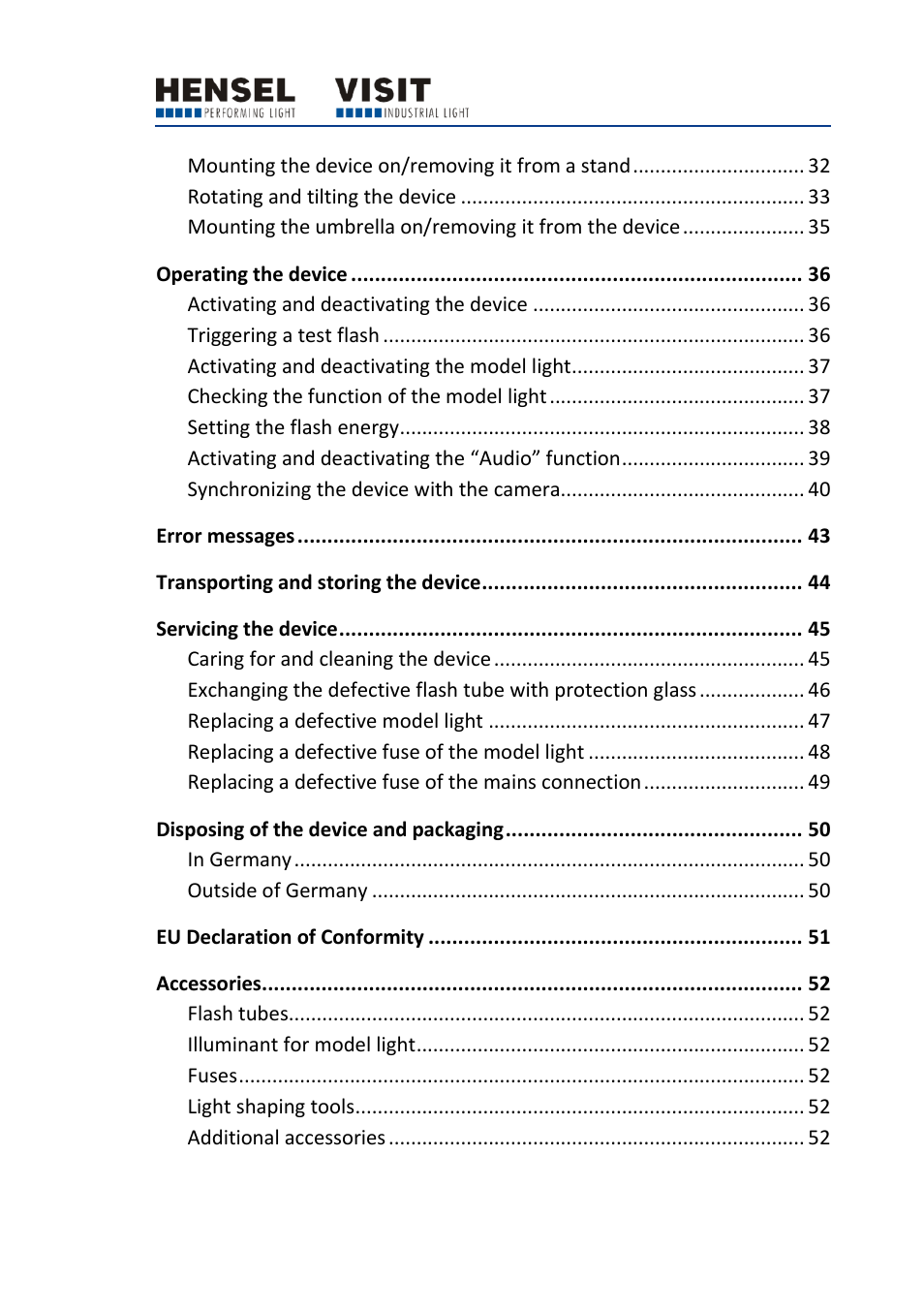 Hensel Certo 400 Monolight User Manual | Page 3 / 56