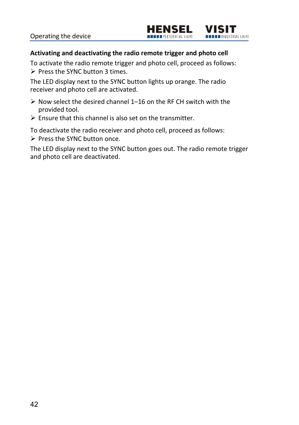 Hensel Certo 400 Monolight User Manual | Page 42 / 56