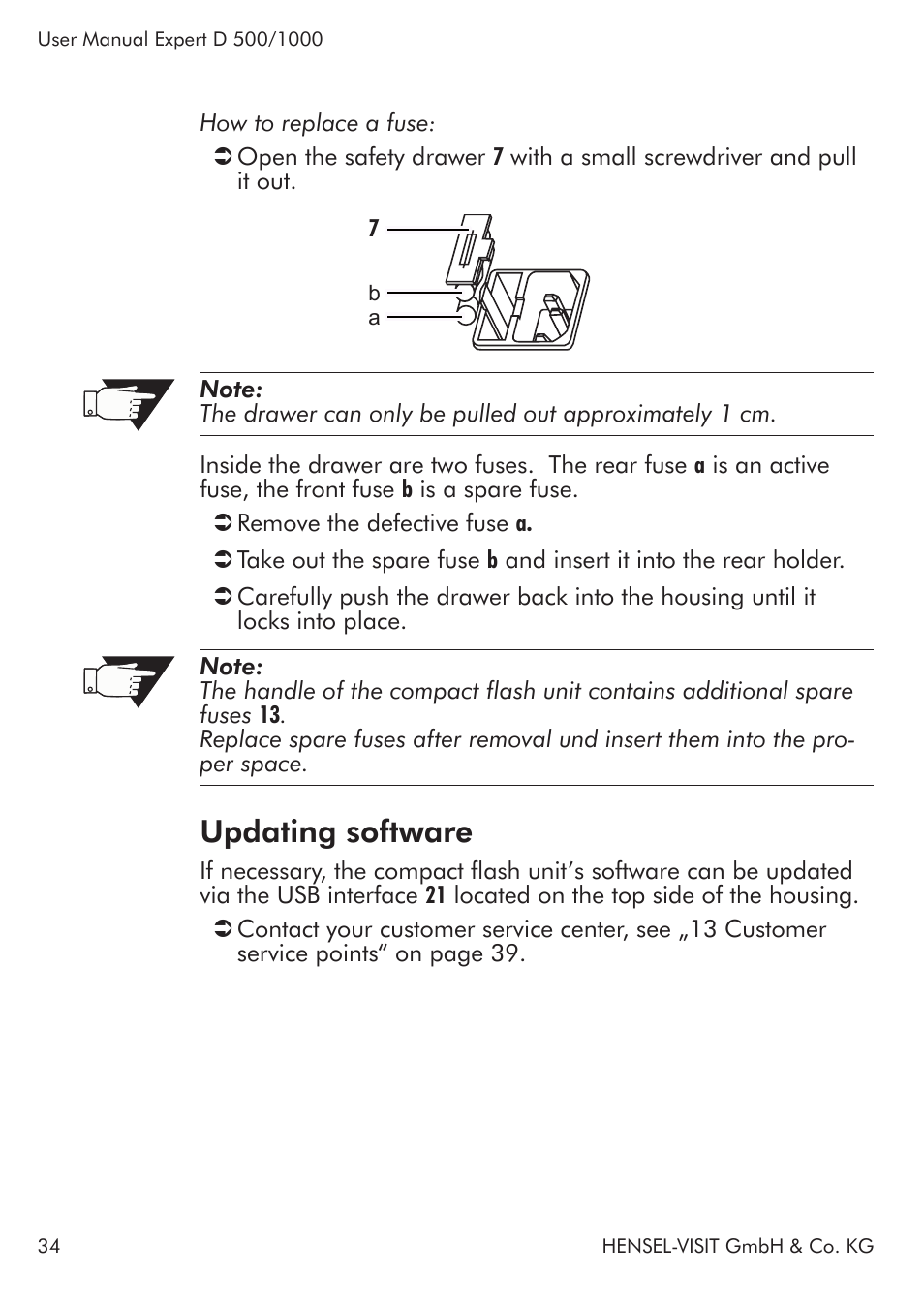 Updating software | Hensel Expert D 1000 Flash Kit User Manual | Page 34 / 44