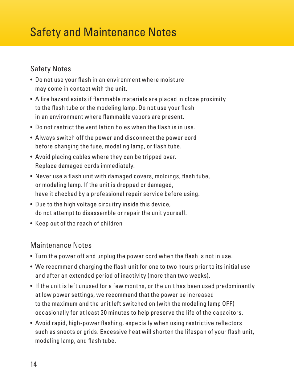 Preparing your flash for use | Impact Digital Monolight 400W/s (120VAC) User Manual | Page 14 / 16
