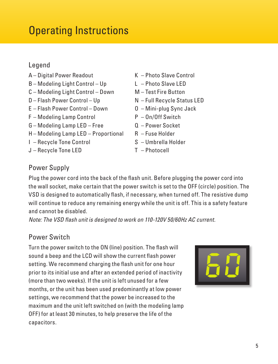 Operating instructions page 12 page 5, Changing the fuse | Impact Digital Monolight 160W/s (120VAC) User Manual | Page 5 / 16