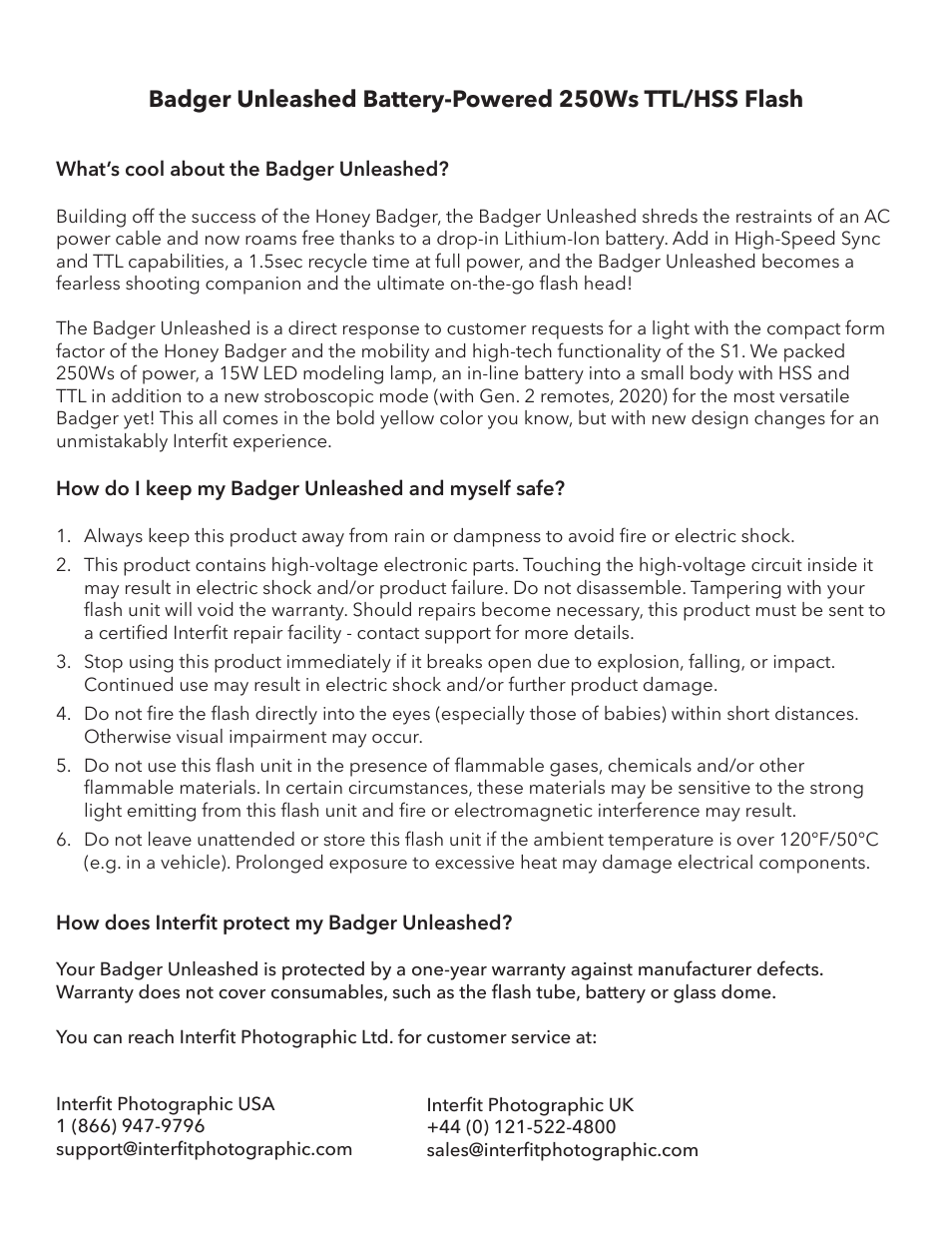 Interfit Badger Unleashed 2-Light Backpack Kit User Manual | Page 2 / 10