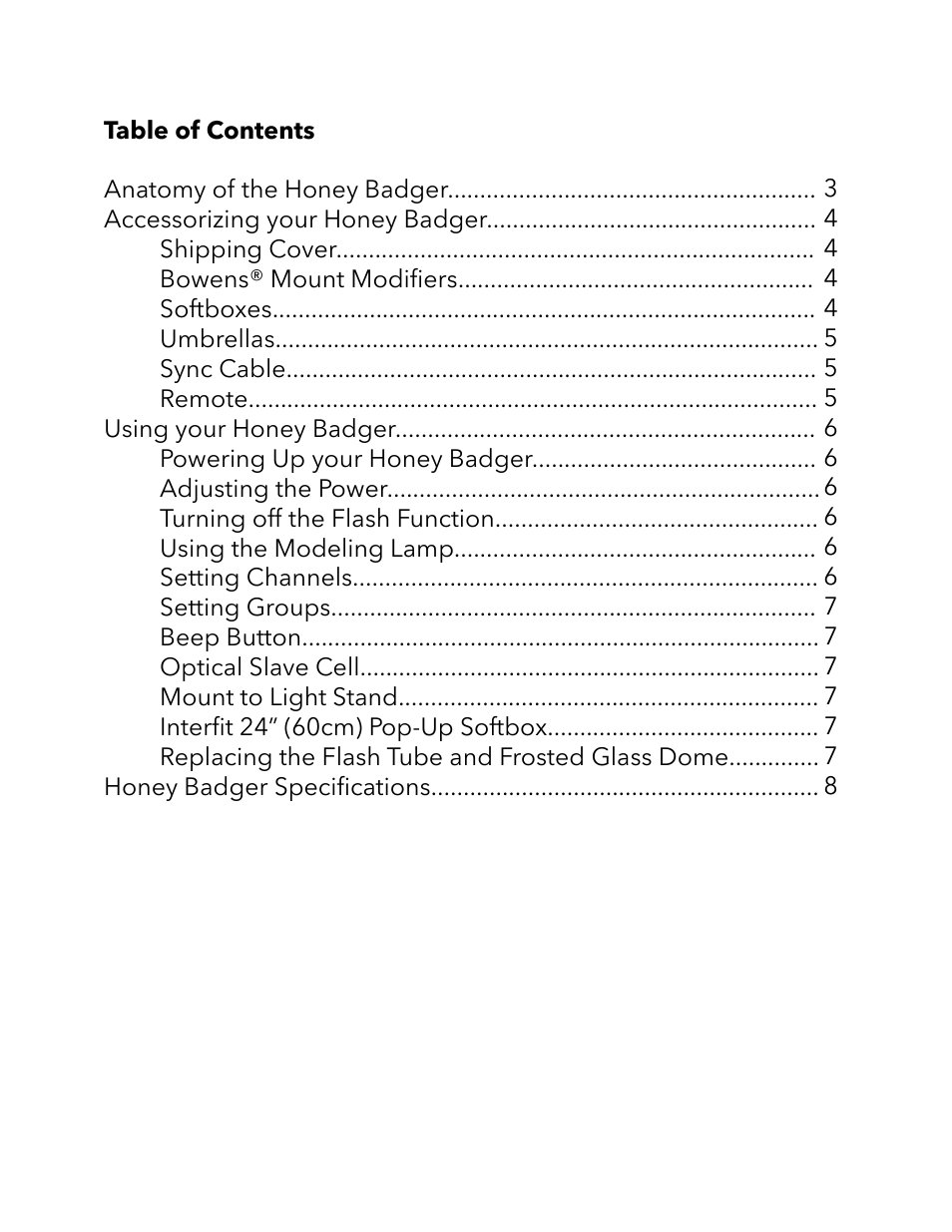 Interfit Honey Badger 320Ws Compact Flash Head User Manual | Page 3 / 9