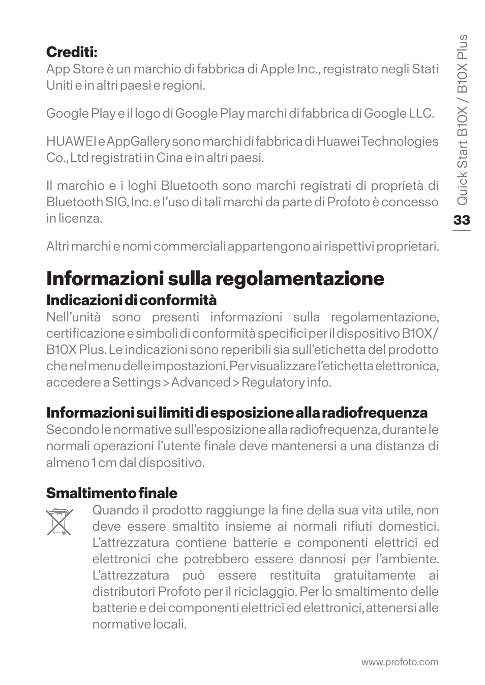 Informazioni sulla regolamentazione | Profoto B10X OCF Flash Duo Kit User Manual | Page 33 / 80