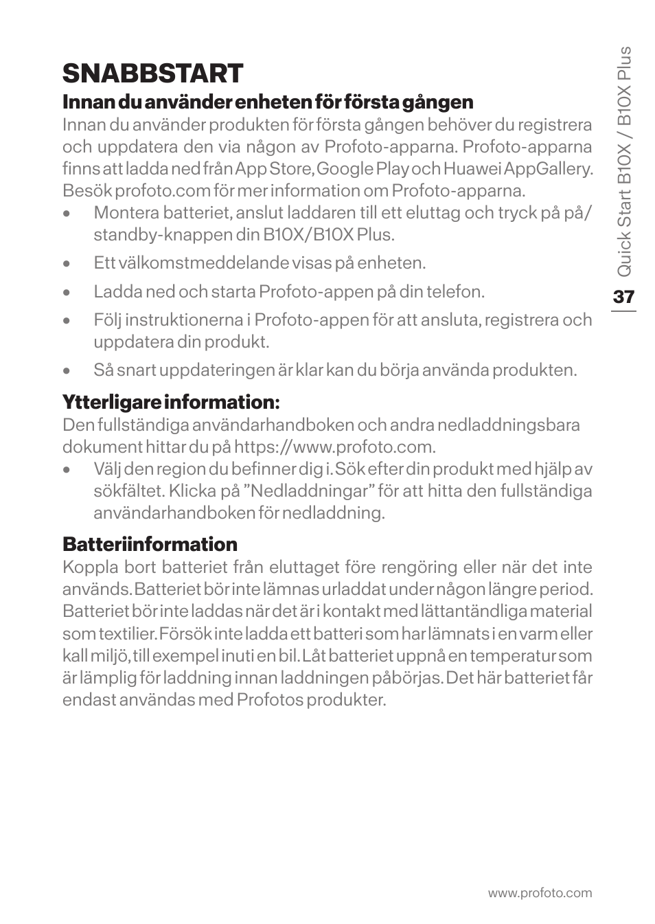 Snabbstart | Profoto B10X OCF Flash Duo Kit User Manual | Page 37 / 80