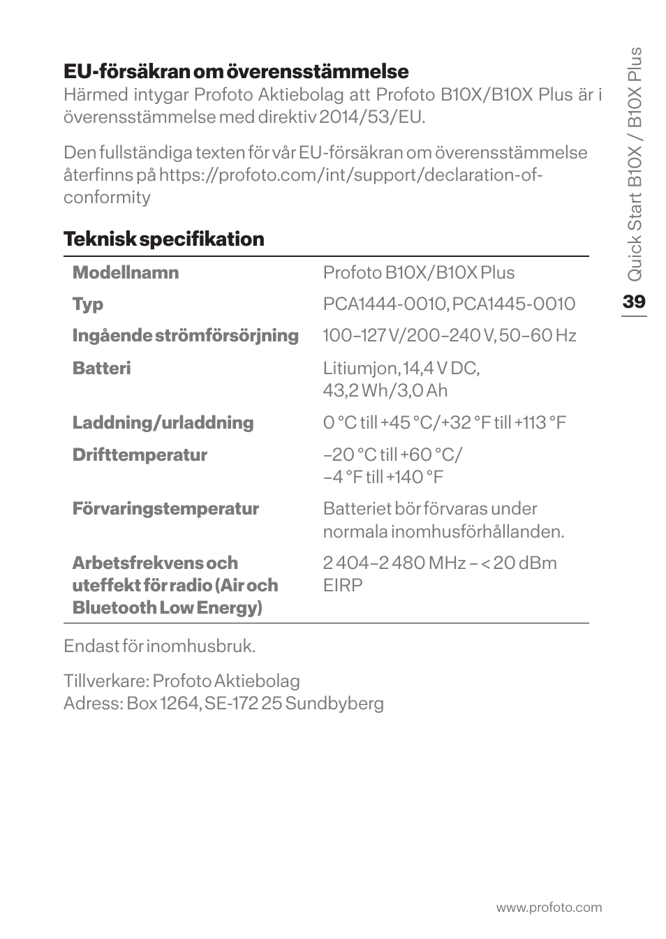 Profoto B10X OCF Flash Duo Kit User Manual | Page 39 / 80