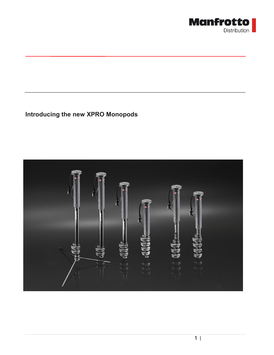 Manfrotto MPMXPROA4US Aluminum XPRO Monopod+ User Manual | 4 pages