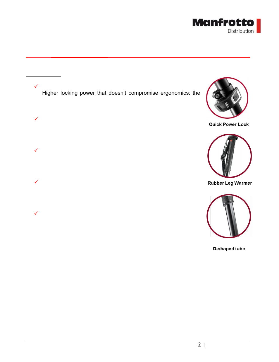 Product launch | Manfrotto MPMXPROA4US Aluminum XPRO Monopod+ User Manual | Page 2 / 4