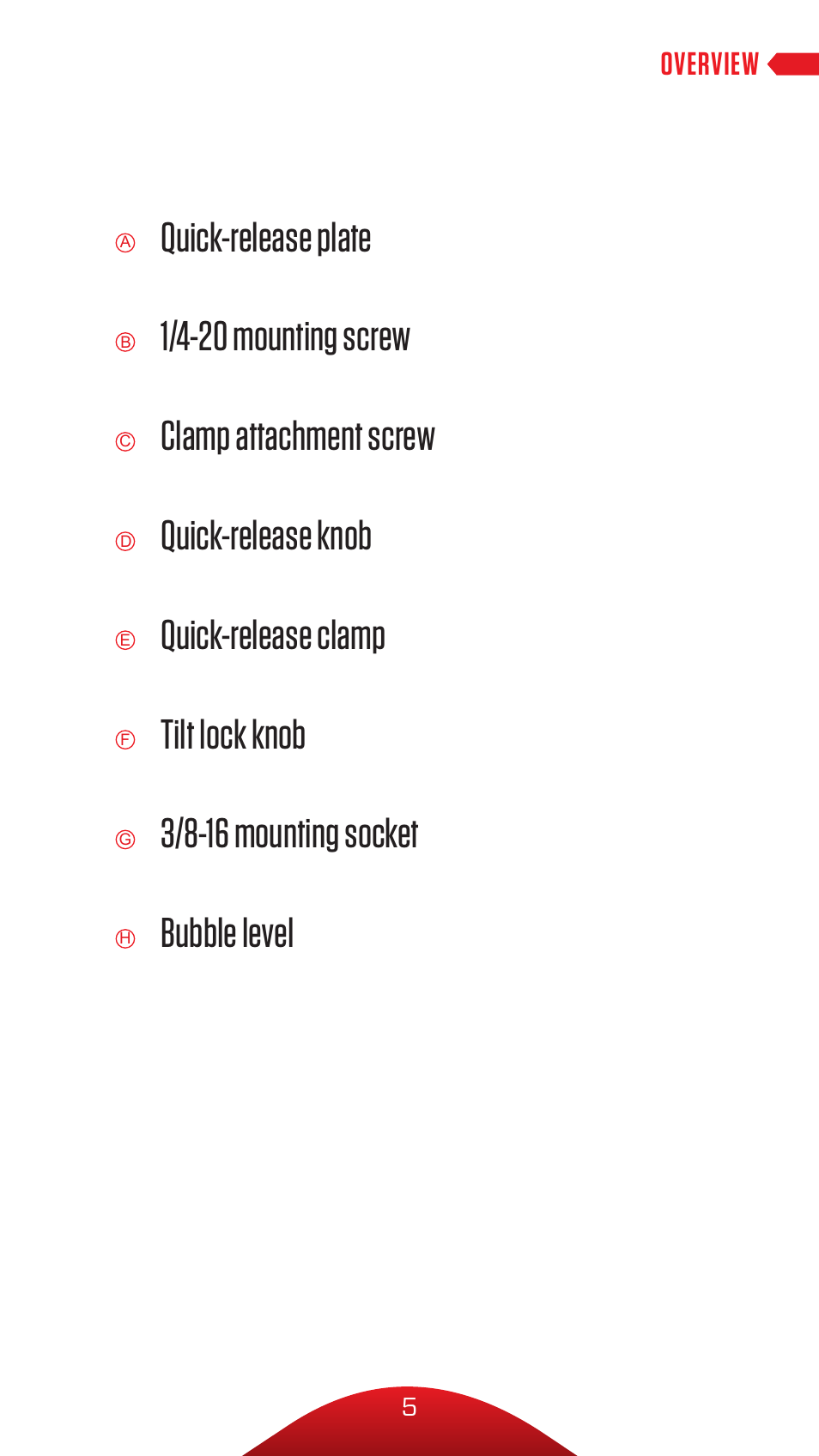 Oben VH-A30 Tilt Head for Monopods User Manual | Page 5 / 12