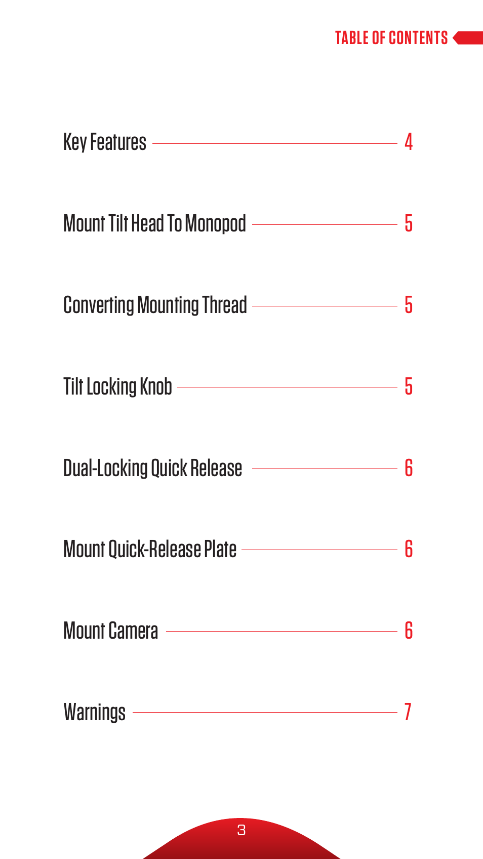 Oben VH-R2 Tilt Head for Monopods User Manual | Page 3 / 8