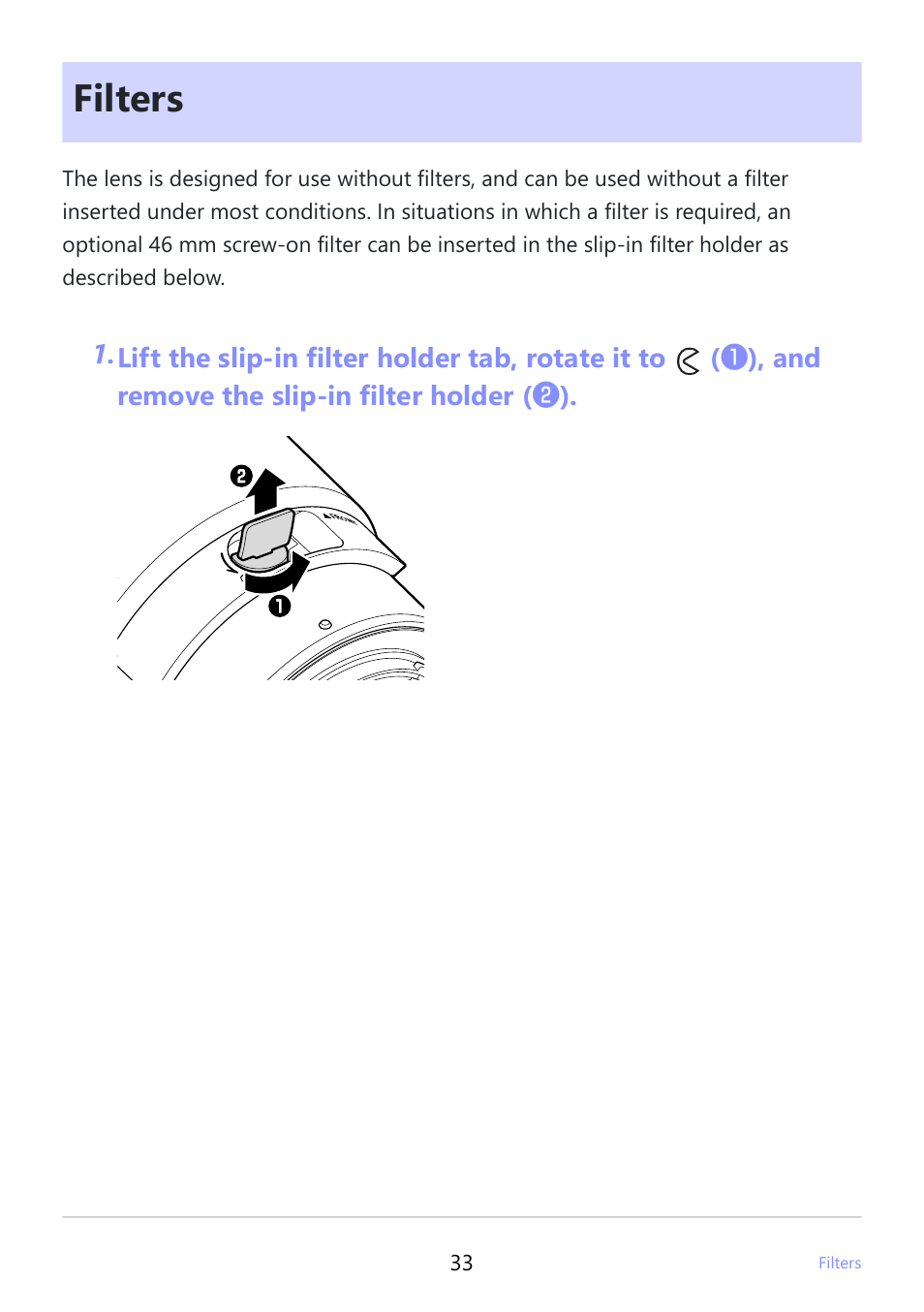 Filters | Nikon NIKKOR Z 800mm f/6.3 VR S Lens User Manual | Page 33 / 48