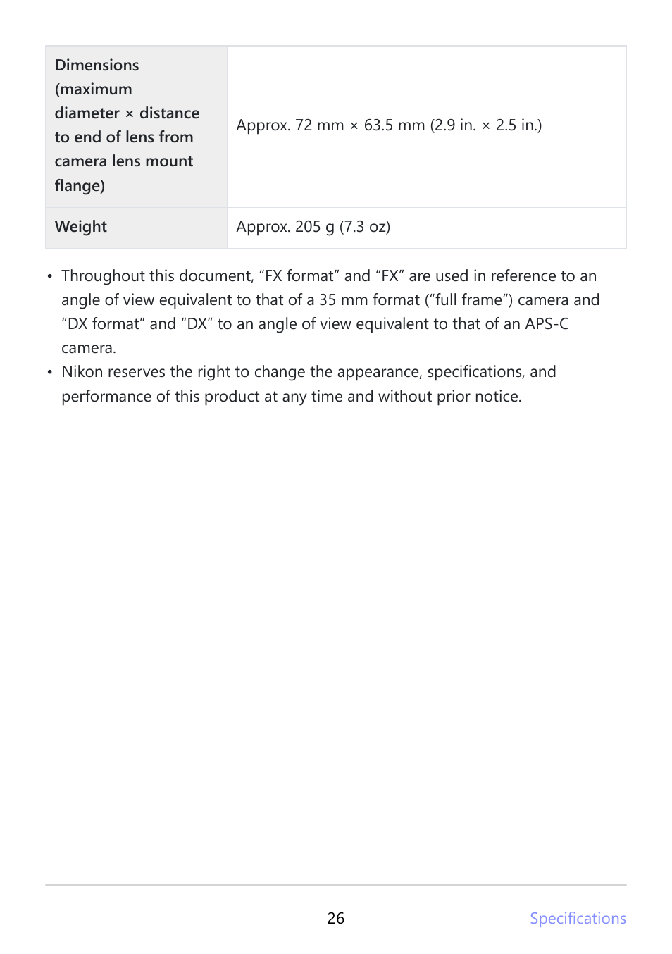 Nikon NIKKOR Z DX 12-28mm f/3.5-5.6 PZ VR Lens (Z) User Manual | Page 26 / 28