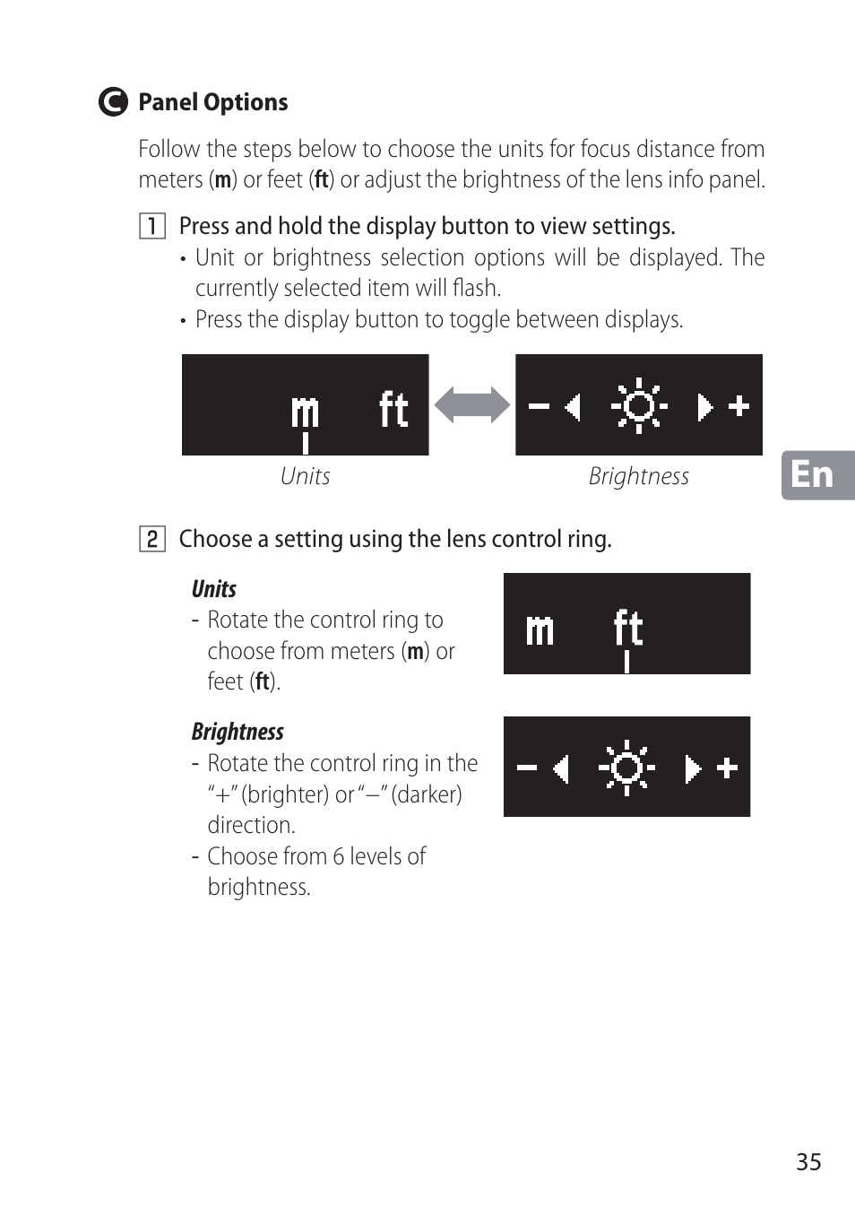 C panel options | Nikon NIKKOR Z 58mm f/0.95 S Noct Lens (Refurbished by USA) User Manual | Page 35 / 213