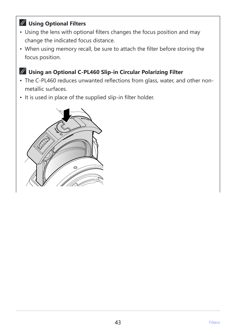 Nikon NIKKOR Z 600mm f/4 TC VR S Lens (Z) User Manual | Page 43 / 54
