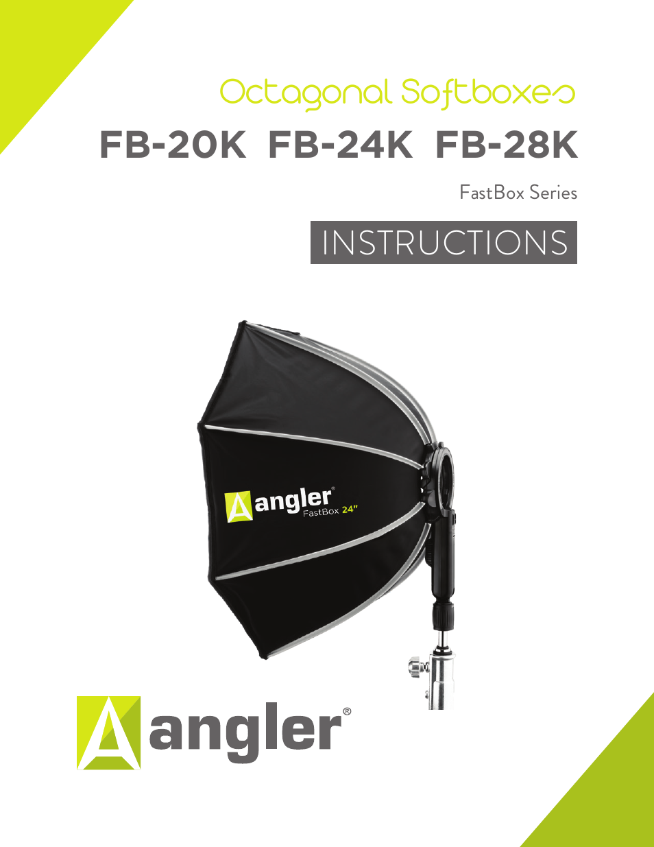 Angler V1 FastBox 20" Octagonal Softbox Kit User Manual | 8 pages