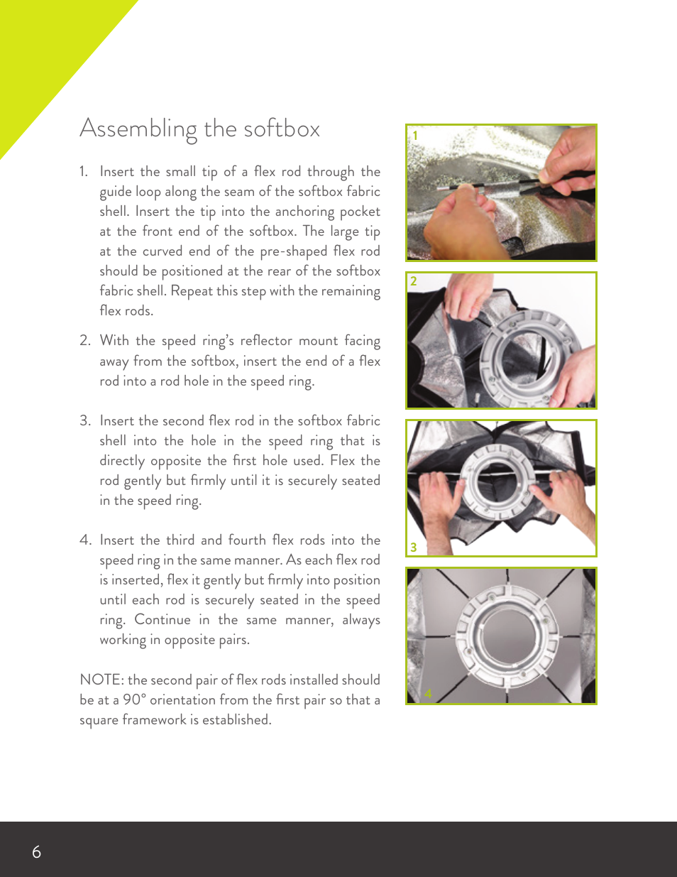 Assembling the softbox | Angler Silverbox Softbox (18") User Manual | Page 6 / 12