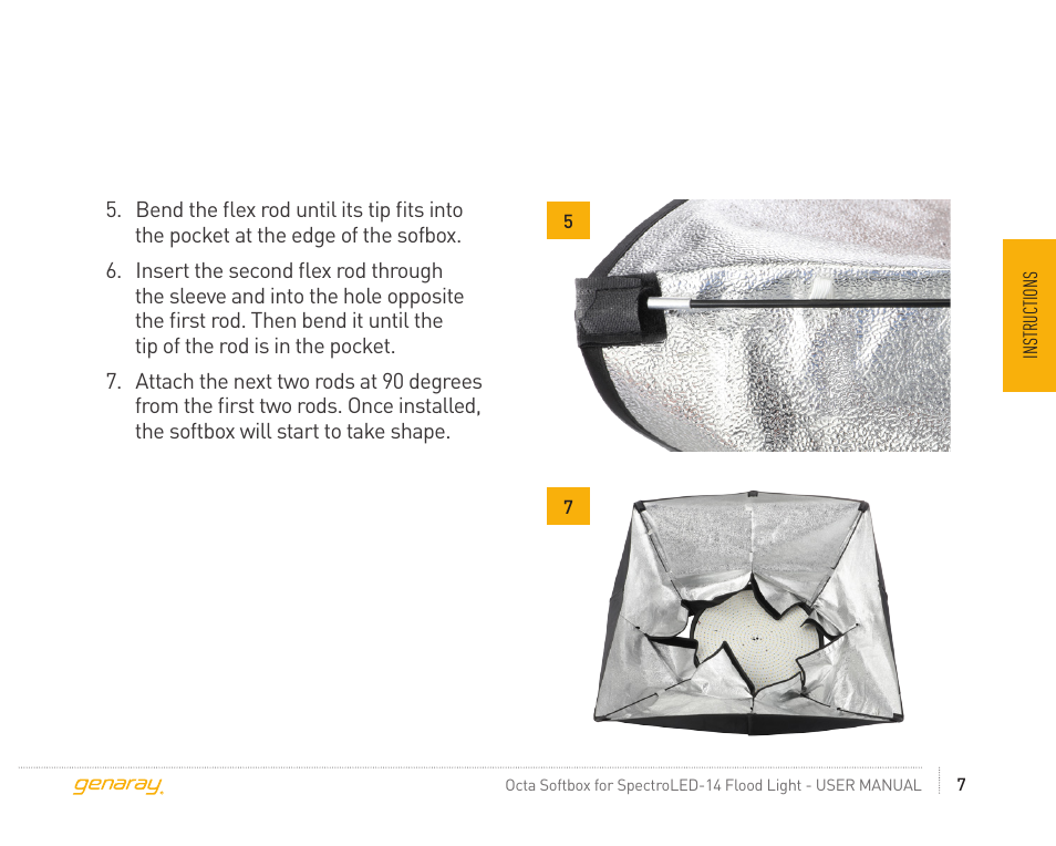 Genaray Octa Softbox for Spectro LED-14 Flood Light User Manual | Page 7 / 12