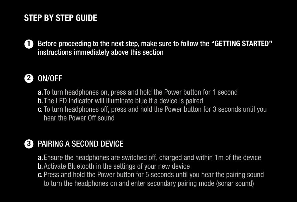 Step by step guide | V-MODA S-80 On-Ear Bluetooth Headphones and Personal Speaker System (Rose Gold) User Manual | Page 11 / 28